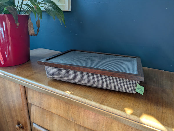 Luxury Dogtooth Lap Tray With Bean Bag with Dogtooth Pattern Top