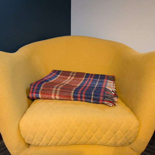 Wool Blanket - Blue and Yellow