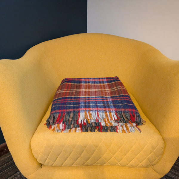 Wool Blanket - Blue and Yellow
