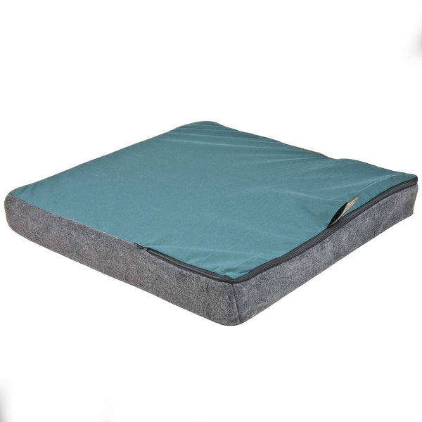 Fleece Wheelchair Cushion - Charcoal Grey and Teal