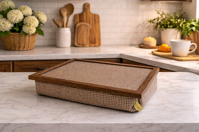 Luxury Dogtooth Lap Tray With Bean Bag with Dogtooth Pattern Top