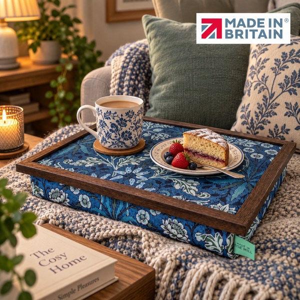 Luxury William Morris Hyacinth Lap Tray With Bean Bag