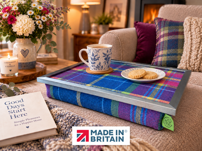 Luxury Shiba Tweed Lap Tray With Bean Bag