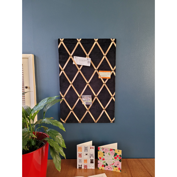 Made In The Mill Notice Board Black Velvet Gold Ribbon Made In The Mill made-in-the-mill-notice-board-black-velvet-gold-ribbon-made-in-the-mill
