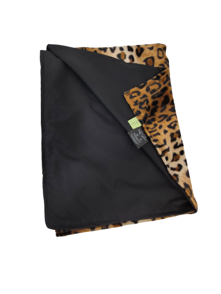 Water Resistant Cosy Fleece Blanket – Brown Leopard Print