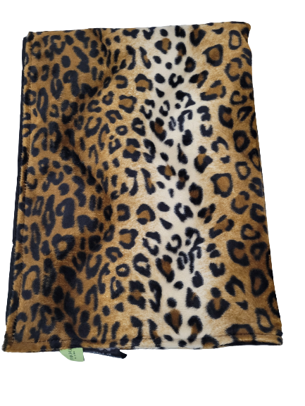 Water Resistant Cosy Fleece Blanket – Brown Leopard Print