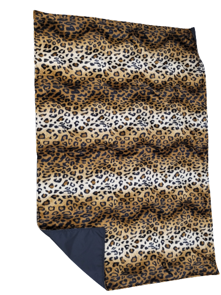 Water Resistant Cosy Fleece Blanket – Brown Leopard Print