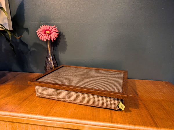 Luxury Dogtooth Lap Tray With Bean Bag with Dogtooth Pattern Top