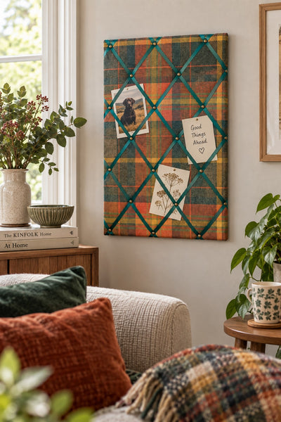 Notice Board - Dachshund Tweed with Green Ribbons