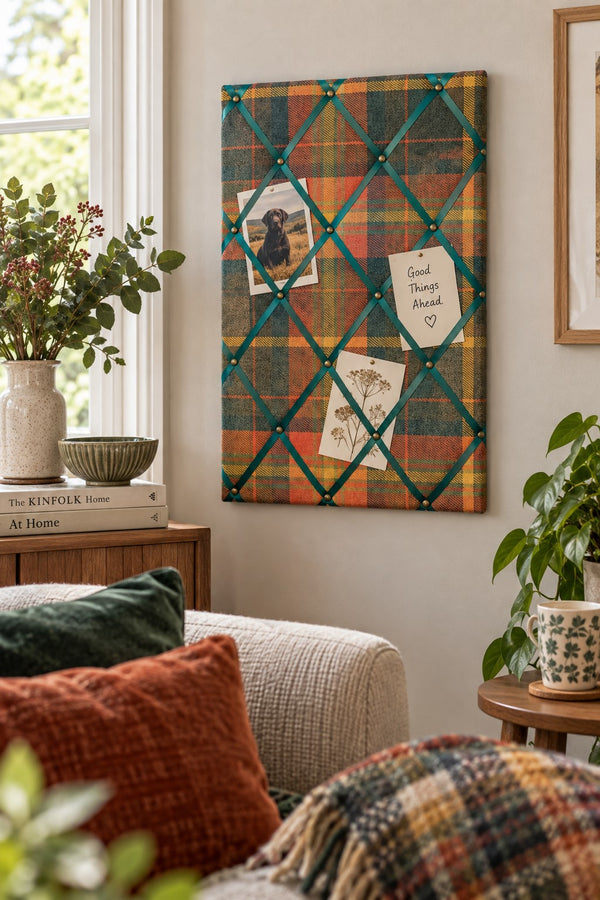 Notice Board - Dachshund Tweed with Green Ribbons