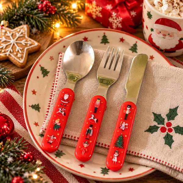 Children's Festive Christmas Cutlery Set – Spoon, Fork and Knife