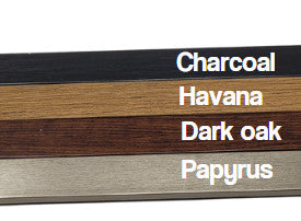 Frame colours - Charcoal, Havana, Dark Oak and Papyrus