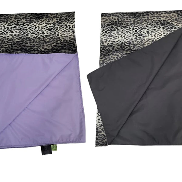Water Resistant Cosy Fleece Blanket – Grey Cheetah Print