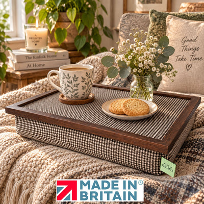 Luxury Dogtooth Lap Tray With Bean Bag with Dogtooth Pattern Top
