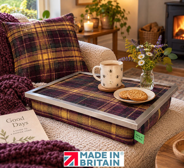 Limited Edition Luxury Papillion Lap Tray With Chrome Frame & Bean Bag Base