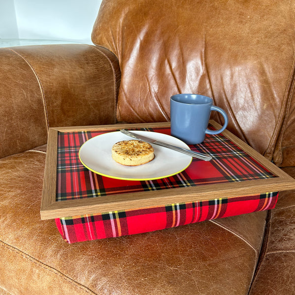 Royal Stewart Red Tartan Luxury Lap Tray with Bean Bag Made In The Mill
