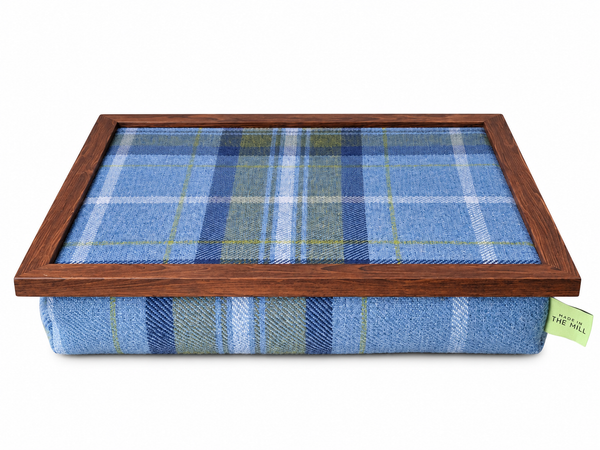 Luxury Blue Westie Tweed Lap Tray With Bean Bag