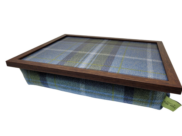 Luxury Blue Westie Tweed Lap Tray With Bean Bag