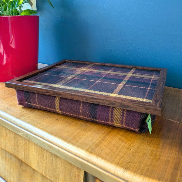 Luxury Papillion Tweed Lap Tray With Bean Bag