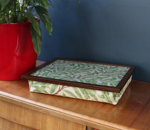 Luxury William Morris Sage Willow Lap Tray With Bean Bag