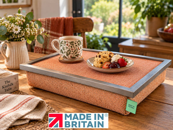 Luxury Mid Century Orange Lap Tray With Bean Bag